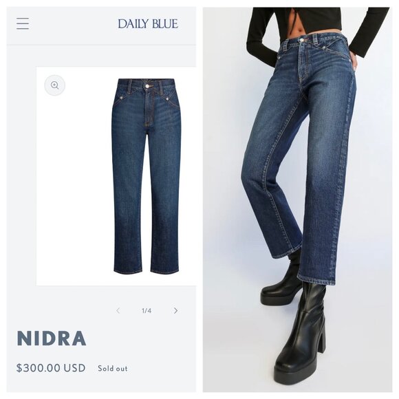 NWT Daily Blue by Adriano Goldschmied High-Waisted Straight Slim Barrel 27 - Picture 3 of 16